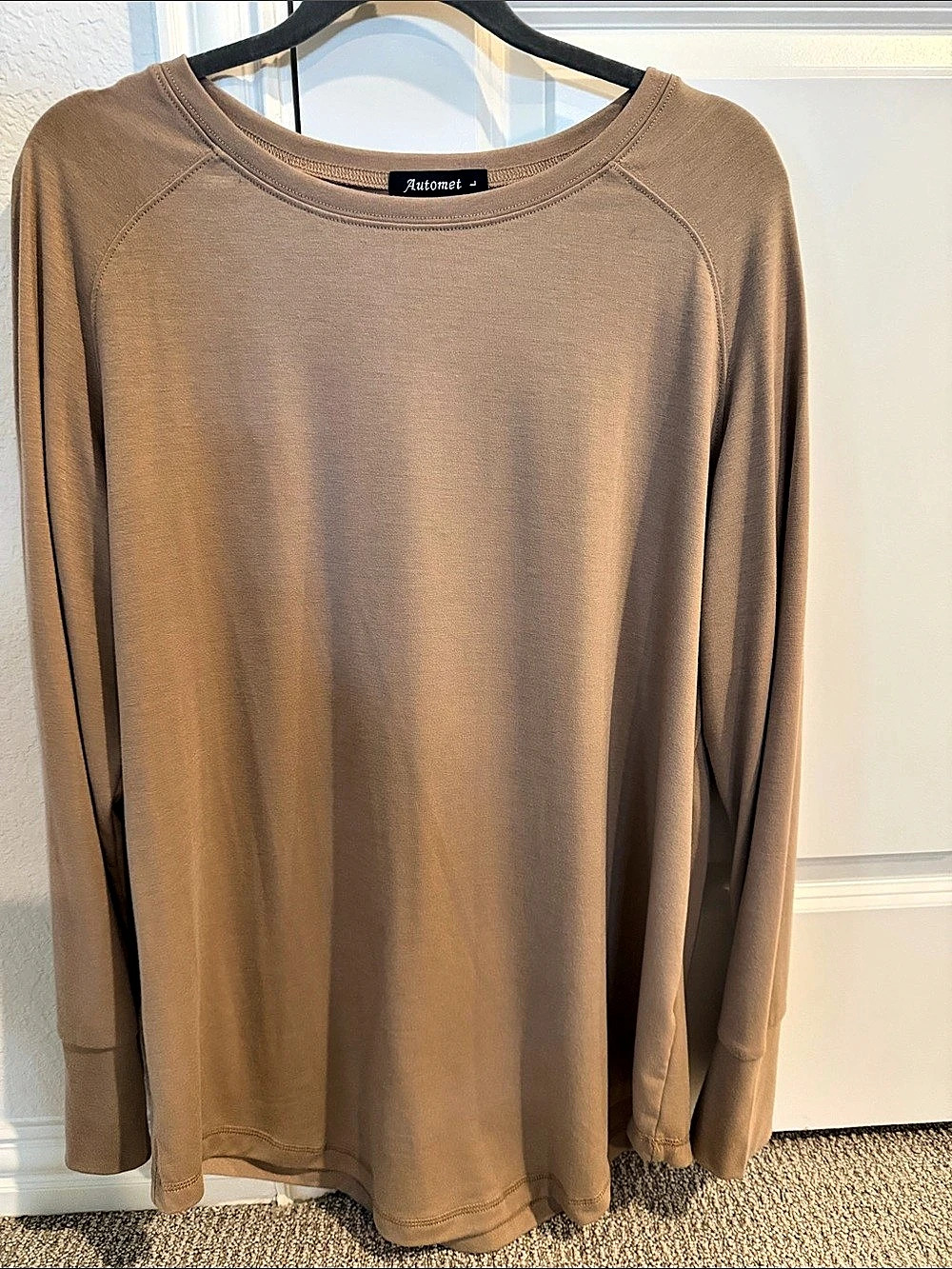 Automet Long Sleeve Top in Brown
